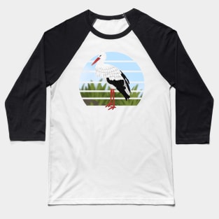 jz.birds Stork Bird Animal Art Baseball T-Shirt